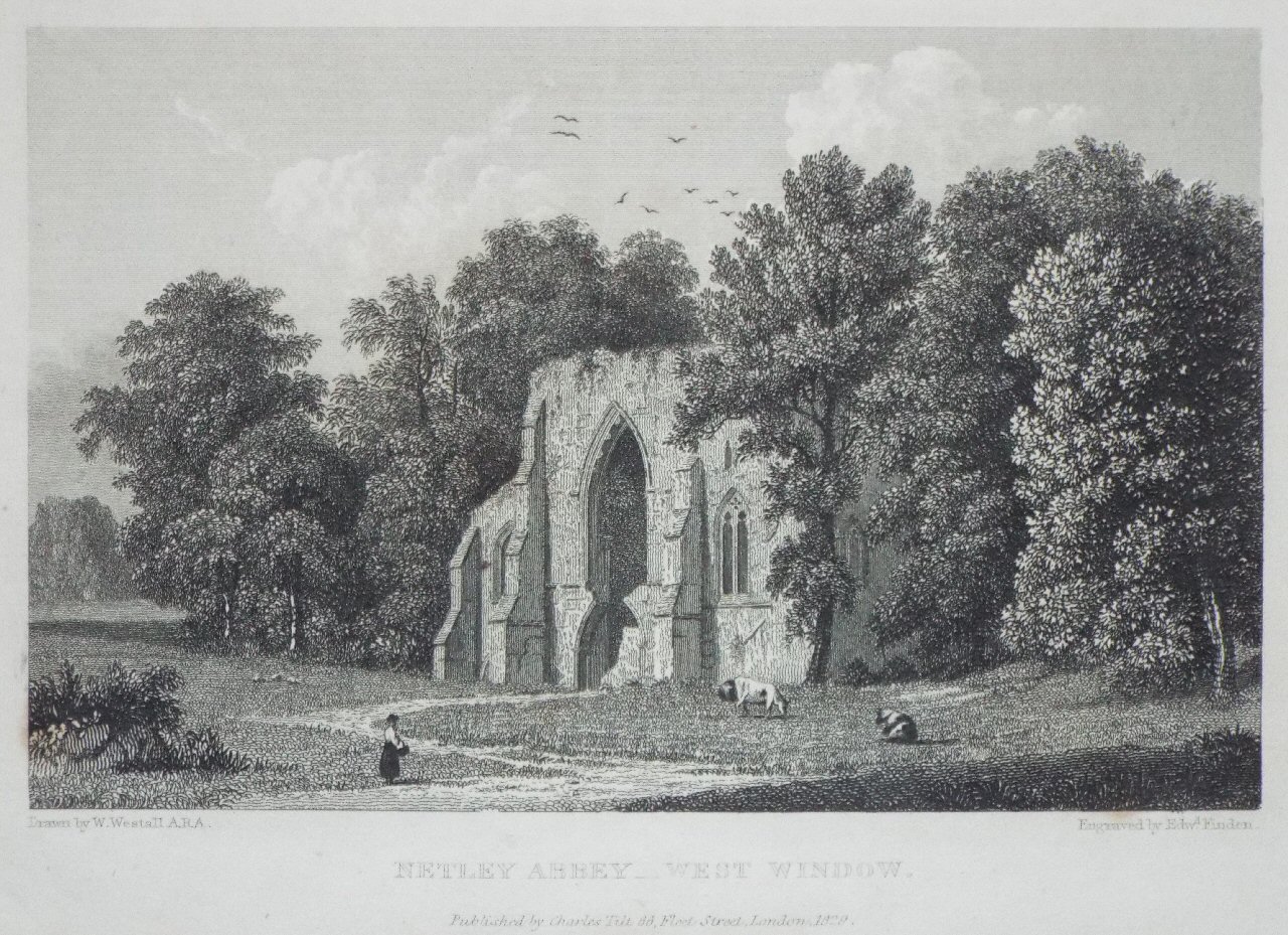 Print - Netley Abbey - West Window. - Finden